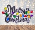 Merry christmas Chenille Patch Iron on Patch Large Merry Christmas Lights Chenille and Sequin Patch Christmas Iron on Patch
