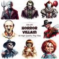 Horror Villain Clipart Set - 300 DPI, High-Resolution, Transparent Background, Digital Download Perfect for DIY Gifts & Crafts