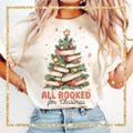 All booked for Christmas Book Lovers Bookish Xmas Booked Reading Teacher Librarian Gift Png Shirt Design Instant Download
