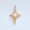 Shell pearl north star celestial 24k gold filled pendant | aa-975
