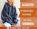 Oversized Hoodie Sewing Pattern, Women Hoodie, Hoodie Pattern, Women Sewing Pattern, Loungewear Pattern, Beginner Sewing Pattern Hoodie
