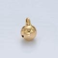 Tiny tinkle bell charm 8x11mm 24k gold filled in gold & silver charm | x-885