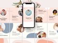 96 Beauty Spa Instagram template | canva social media post bundle | Pink Design set | makeup lush artist salons | small business marketing