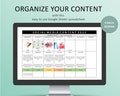 Social Media Content Calendar Template | Google Sheets | Batch Content Planner | Monthly | Weekly | Social Media Marketing Digital Download