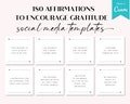 Mental Health Instagram Affirmations, Social Media Post, Gratitude Canva Template, Life Coach Content, Motivational Positivity Quotes