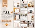 20 Fall Realtor Instagram Posts | Real Estate Social Media Posts | October Posts | Real Estate Fall Marketing | Instagram Template | Canva