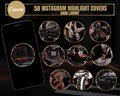 50 Dark Luxury, Rich Aesthetic Instagram Highlight Covers| Boujee Icons|  Story Highlight Icons| Canva Templates| Fashion Blogger branding