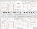 Social Media Planner Printable Business Marketing Planner Instagram, YouTube, Facebook, Pinterest Follower Tracker IG Content Calendar A5 A4