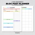 Blog Post Planner Printable, Blogger Checklist Tracker, Social Media Schedule, Blogging Organizer Kit, Content Creator Strategy A4 A5 US PDF