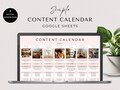 Social Media Content Calendar, Social Media Monthly Content Planner, Google Sheet Spreadsheets, Instagram, Youtube, TikTok, Facebook