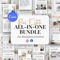 Real Estate Social Media Instagram Facebook Bundle, Real Estate Marketing, PostTemplate Canva, Checklist Realtor, Seller Home Buyer Guide