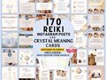 Reiki Instagram Post Templates | Chakra Guides Canva Templates | Reiki Session Spiritual Post Crystal Meaning Cards Templates Social Media