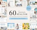 Real Estate Summer Instagram Posts | Real Estate Social Media | June Posts | Real Estate Marketing | Instagram Template | 4th July | Canva