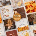 150 Autumn Instagram Post Templates , Ready-to-Use Social Media Designs , PLR MRR Digital marketing Templates , Modern Fall Aesthetic