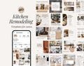 Kitchen remodeling renovation redo redesign makeover interior designer social media instagram canva minimalistic post templates