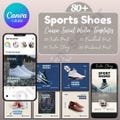 80 Shoe Canva templates, Shoes social media templates, Canva templates, canva post and story, canva templates bundle, canva editable, canva