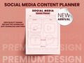 Social Media Content Planner | Printable PDF for Instagram, Blog, and Marketing Strategy