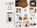 Cafe Instagram Post & Stories Template Bundle, Editable Coffee Shop Social Media Marketing Kit, Caf? Business Beige IG Barista Minimalist