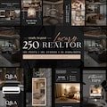 250 Real Estate Instagram Post + Story + Highlights Templates for Canva | Luxury Realtor Templates | Instagram Canva Template