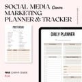 Social Media Marketing Planner Tracker Canva Template Instagram Content Planner MRR PLR Social Media Content Planner Content Creator Planner