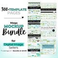 Mega Mockup Bundle, Etsy Listing Image Template, Square Digital Paper Clipart Junk Journal Page Mockup, Canva Editable Drag and Drop