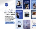 Blue Instagram Templates for Social Media Managers Editable Canva Template Digital Marketing Coach Creators Brands Trendy Portrait IG Posts