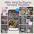 Viral Aesthetic Carousel Templates for Instagram and TikTok, Editable Social Media Canva Templates with MRR PLR for Digital Product Sellers