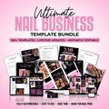 Nail Business Template Bundle, Salon Branding Kit Templates, Nail Tech Social Media Marketing Flyer Designs, Editable Canva Design Package