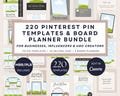 220 Pinterest Pins Canva Templates, Pinterest Board Planner Bundle, Neutral Pin Design for Bloggers, Coaches, Social Media Brands Marketing