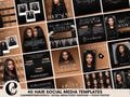 40 Hair Social Media Canva Templates Editable Instagram Posts for Wig Makers, Stylists Hair Extensions Beauty Business Marketing Flyers