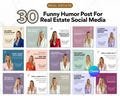 30 Funny Real Estate Social Media Templates | Edit | Instagram & Facebook Realtor Content | Digital Download | Realtor Marketing Canva Posts