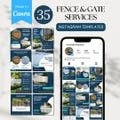 35 Fence & Gate Contractor Instagram Templates | Canva Social Media Posts | Fence Company Marketing Templates