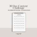 30 Day content challenge | content plan | content planning | social media planning | content planning | social media | content challenge