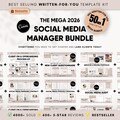 50-in-1 Social Media Manager Canva Template Bundle - Digital Download